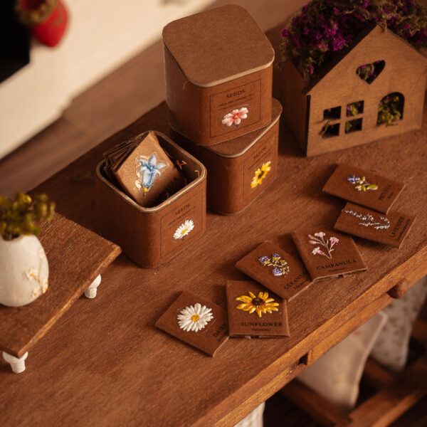 Caja de semillas de flores