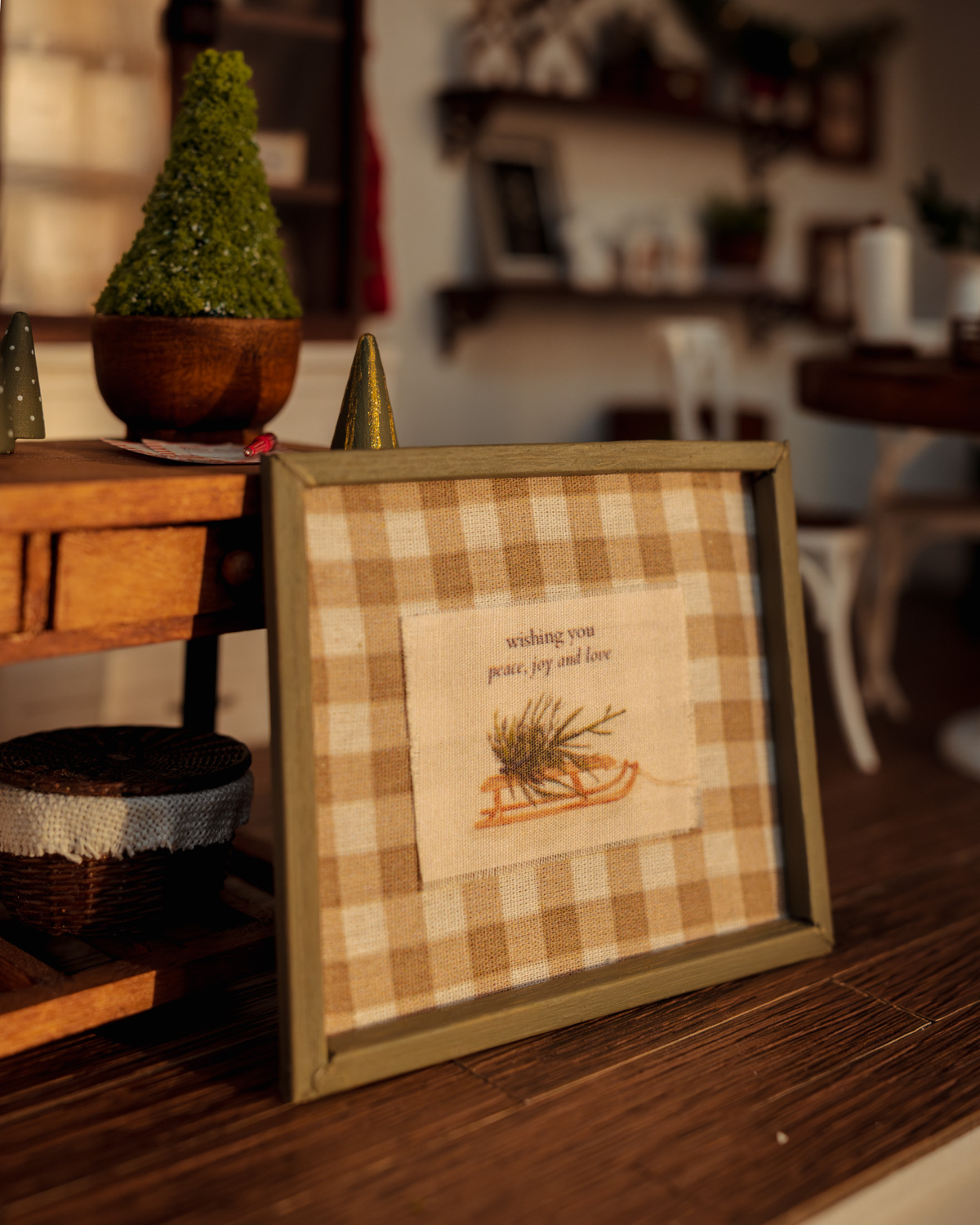 Cuadro de tela de cuadros de estilo farmhouse.