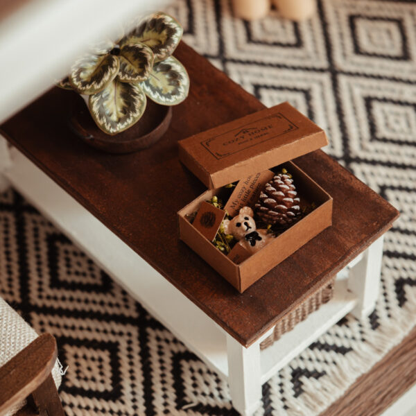 Caja de piña, osito y decoración